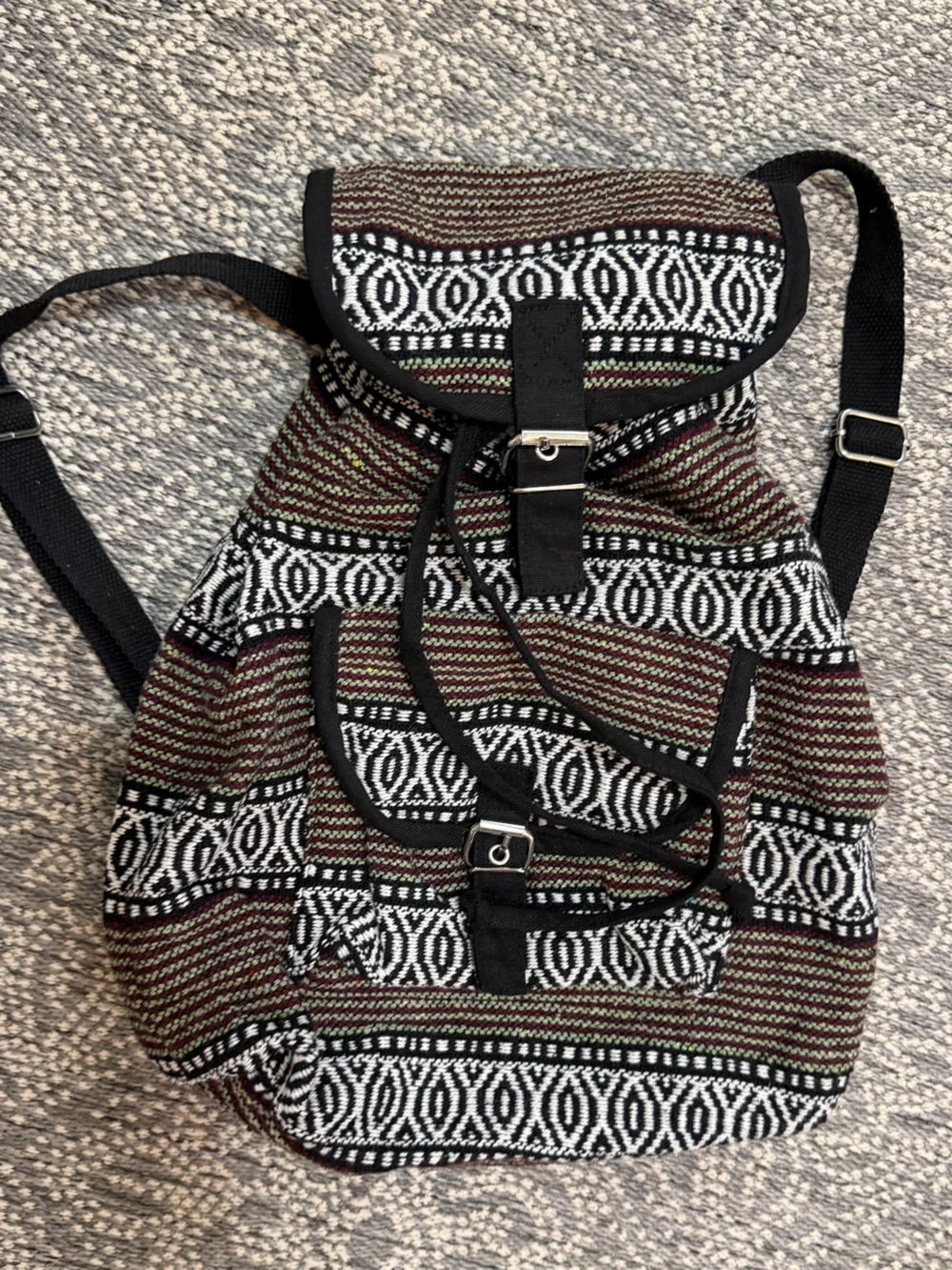 New Boutique Boho Woven Backpack Made in India Tribal Woven Ethnic festival hobo
